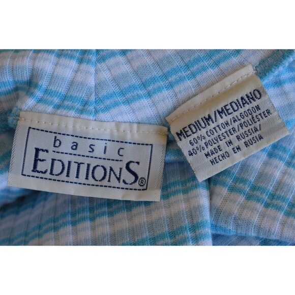 Vintage 90s Pullover Mockneck Striped Shirt size MED - Picture 8 of 10